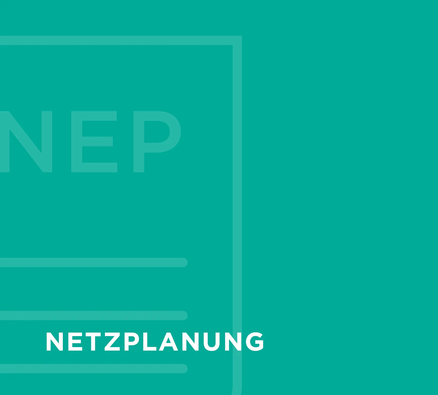 Netzplanungsdiagramm mit dem Titel "Netzplanung" auf grünem Hintergrund, verwendet auf der Karriereseite von Amprion GmbH.