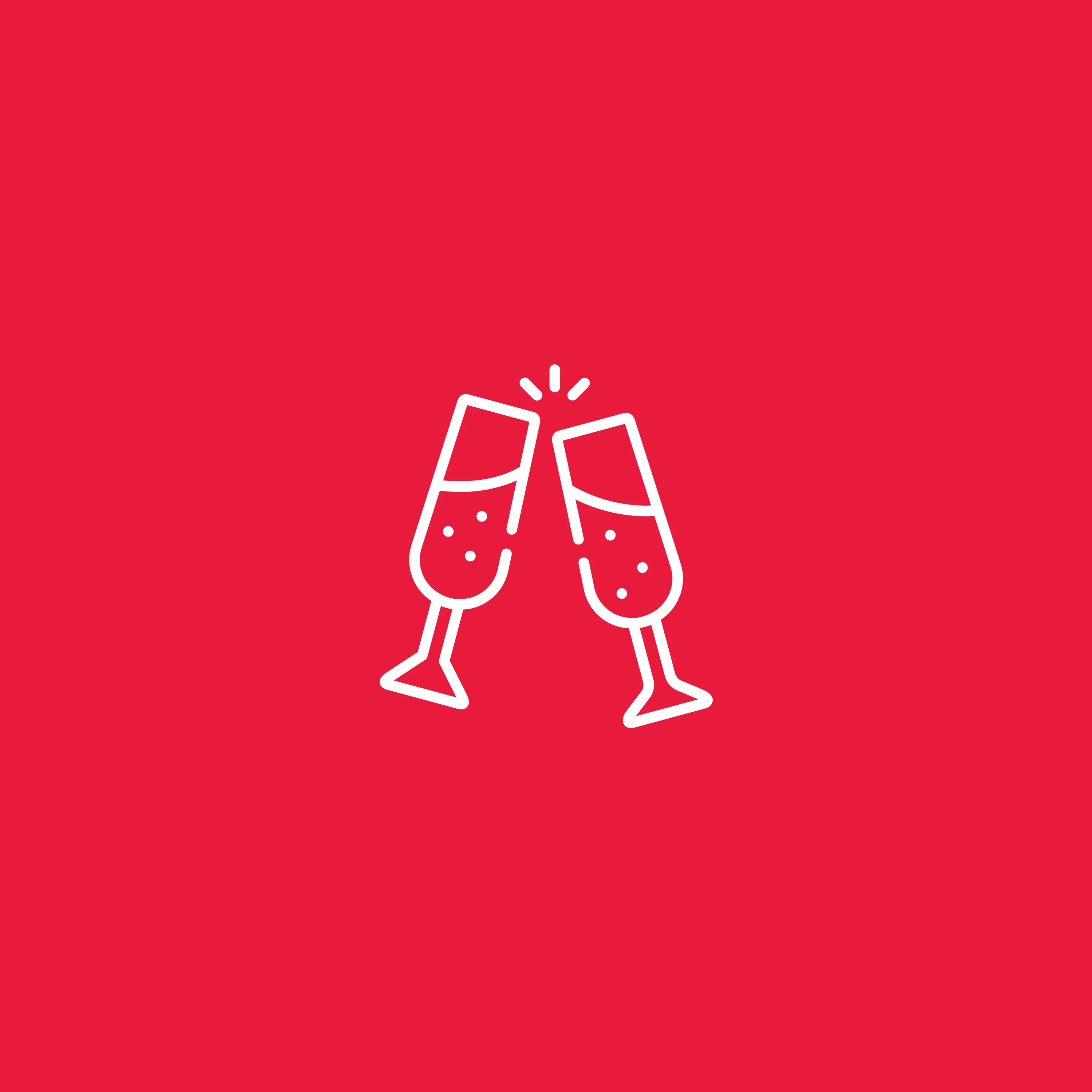 Zwei anstoßende Sektgläser als Symbol für gemeinsames Feiern und Erfolge im BDO-Team.