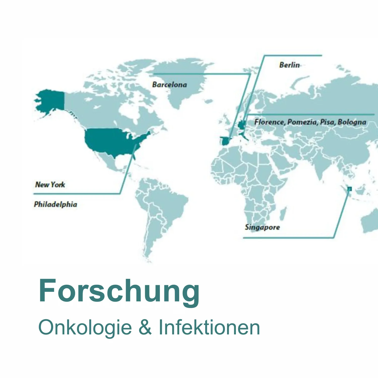 Zentraler Forschungsstandort neben New York, Barcelona, Florenz in den Bereichen Onkologie und Infektionskrankheiten.