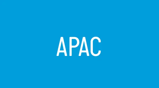 White text on a blue background reads "APAC," representing the Asia-Pacific region.