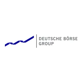 Deutsche Börse Group logo with a blue upward trend line, perfect for anyone interested in finance careers.