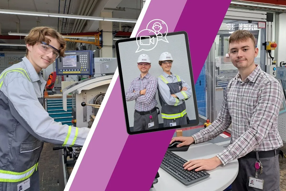 Mitarbeiter:innen im Gespräch bei Evonik