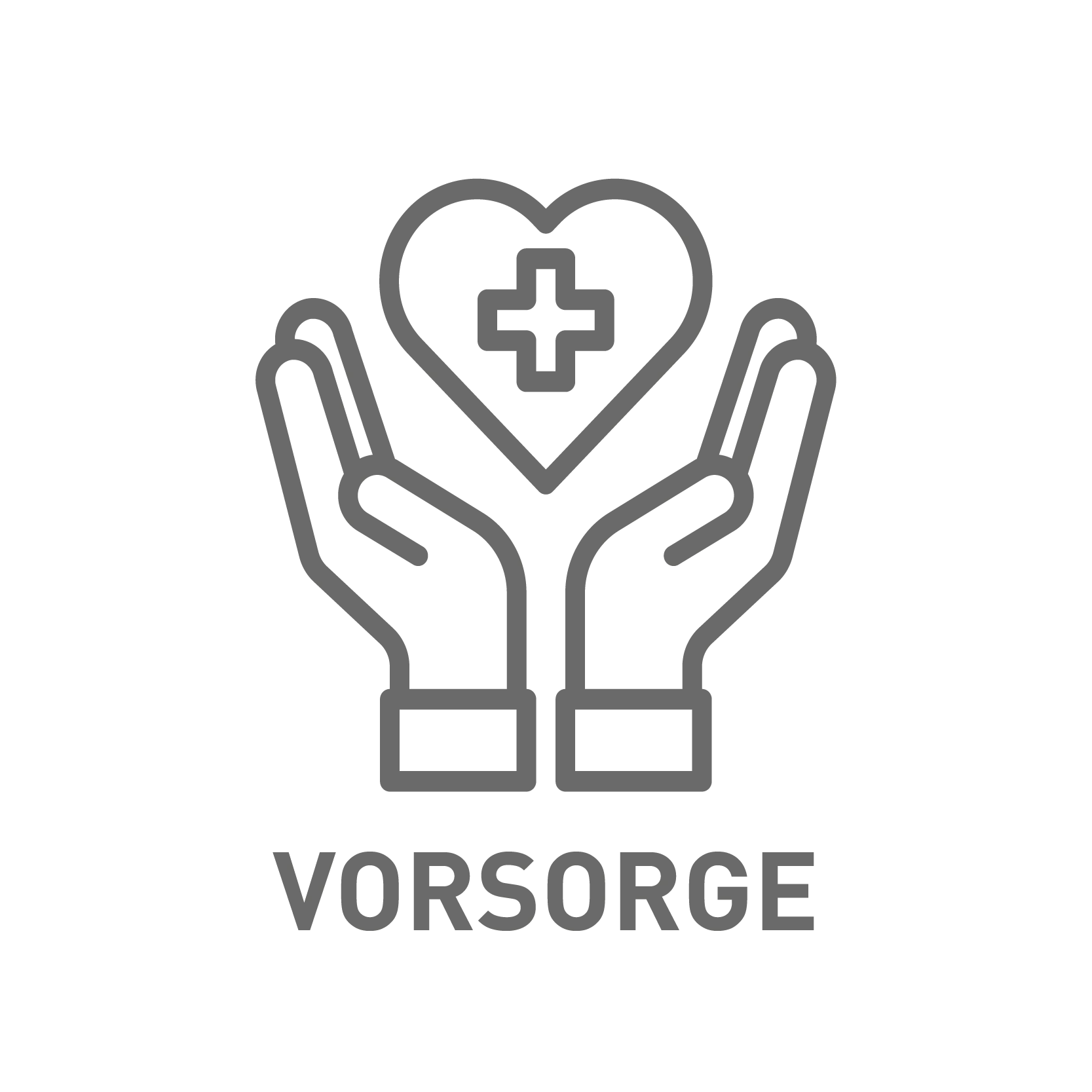 Zwei Hände halten ein Herz mit Kreuz, Symbol für Gesundheitsvorsorge bei Frauenthal Handel Gruppe.
