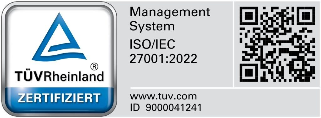 TÜV Rheinland zertifiziert ISO/IEC 27001:2002