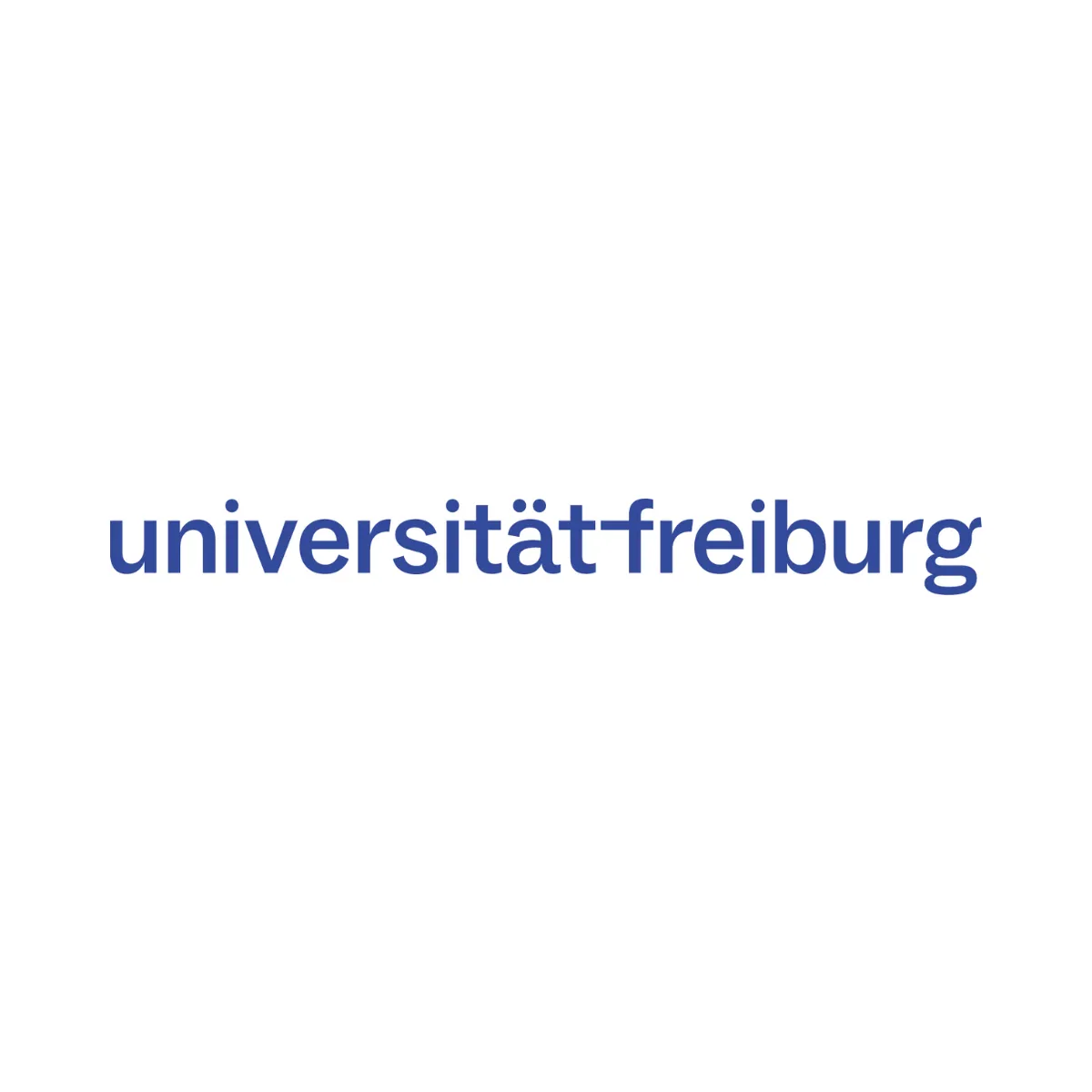 Logo der Universität Freiburg in blauer Schrift auf weißem Hintergrund.