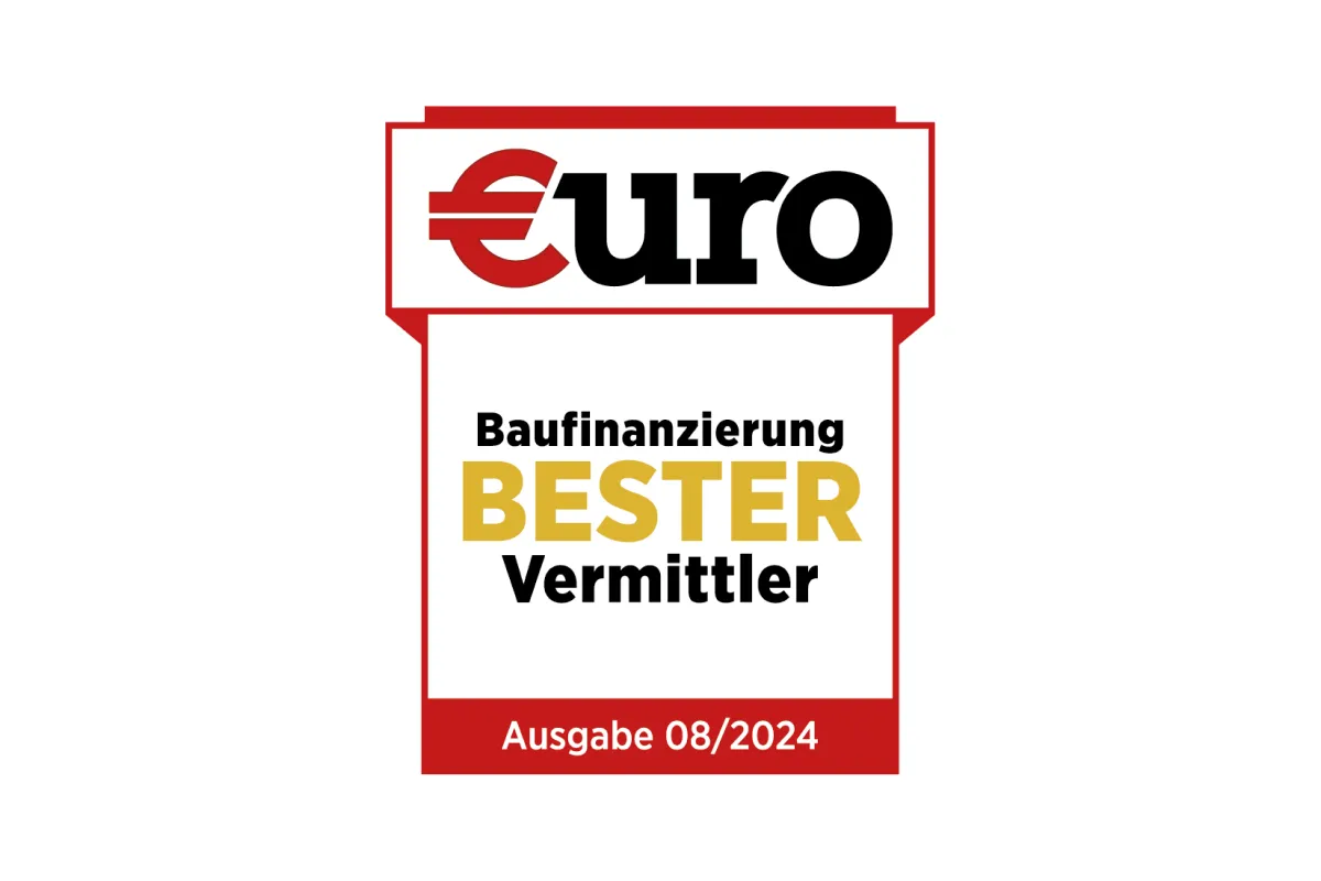 Euro-Auszeichnung für Interhyp AG als bester Vermittler in der Baufinanzierung, Ausgabe 08/2024.