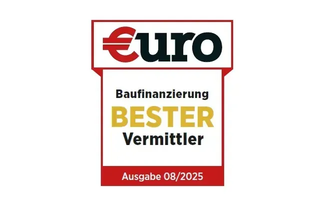 Euro-Auszeichnung für Interhyp AG als bester Vermittler in der Baufinanzierung, Ausgabe 08/2024.