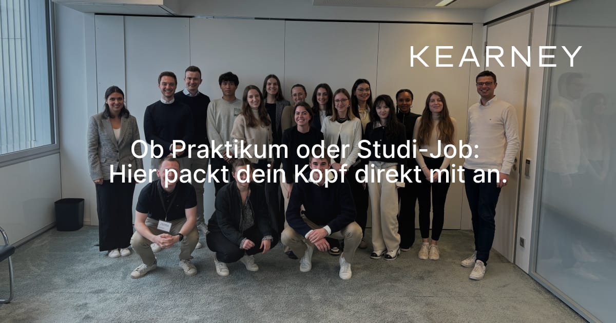 Entdecke jetzt deine Karrieremöglichkeiten bei Kearney.