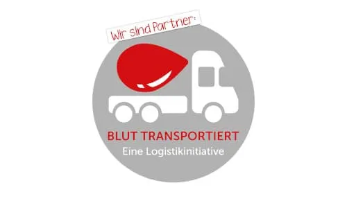 Logo zur Initiative "Blut transportiert"