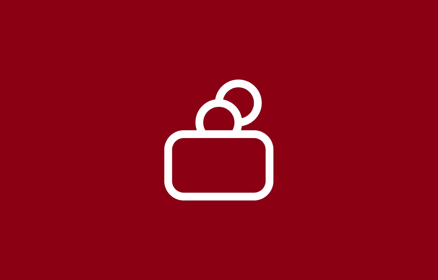 White icon on a red background, representing financial benefits at Miele through a wallet.