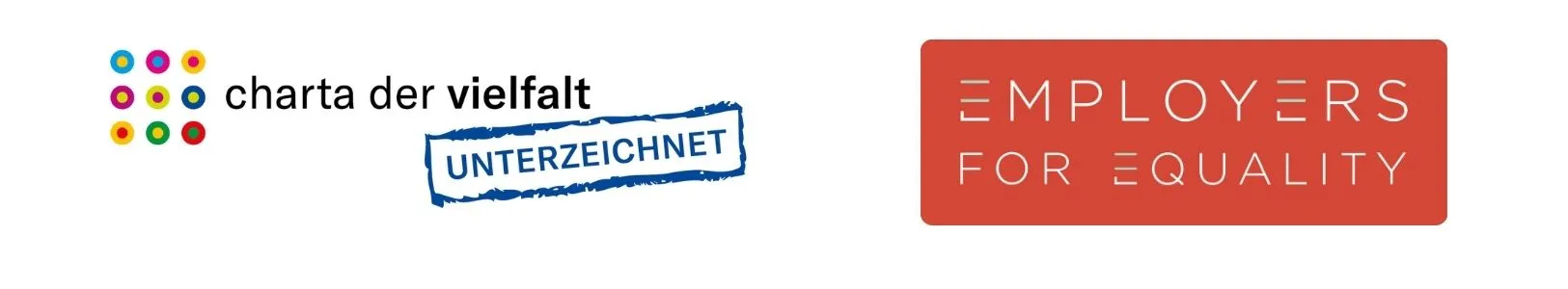 Logos von „Charta der Vielfalt – Unterzeichnet“ und „Employers for Equality“ zeigen OBI‘s Engagement für Vielfalt und Gleichberechtigung.
