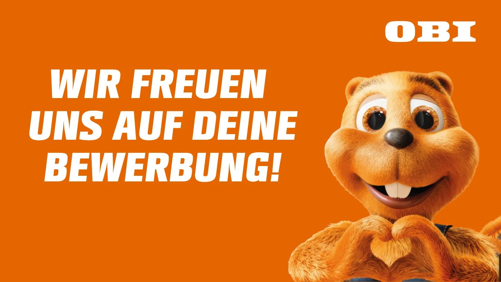 Wir freuen uns auf deine Bewerbung / OBI Biber