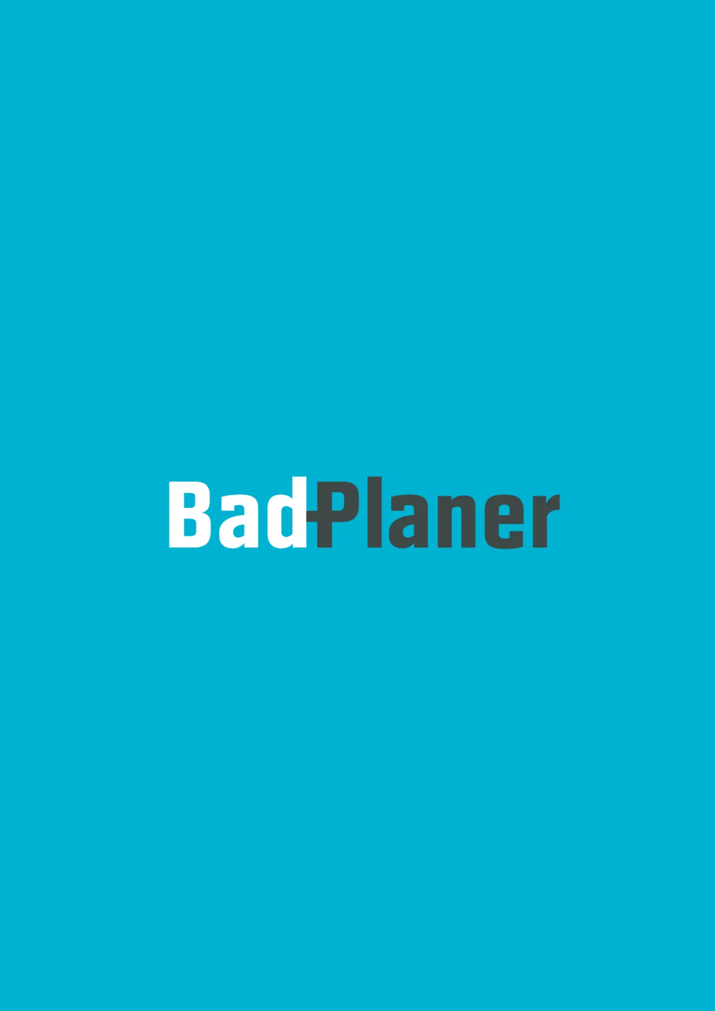 Weißer und schwarzer Schriftzug „BadPlaner“ auf blauem Hintergrund, Hinweis auf Job im Bereich Badplanung bei OBI.