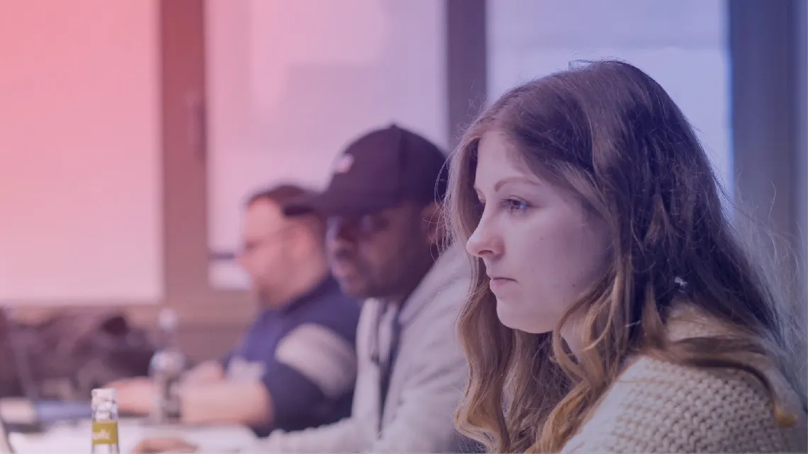 employees in a meeting