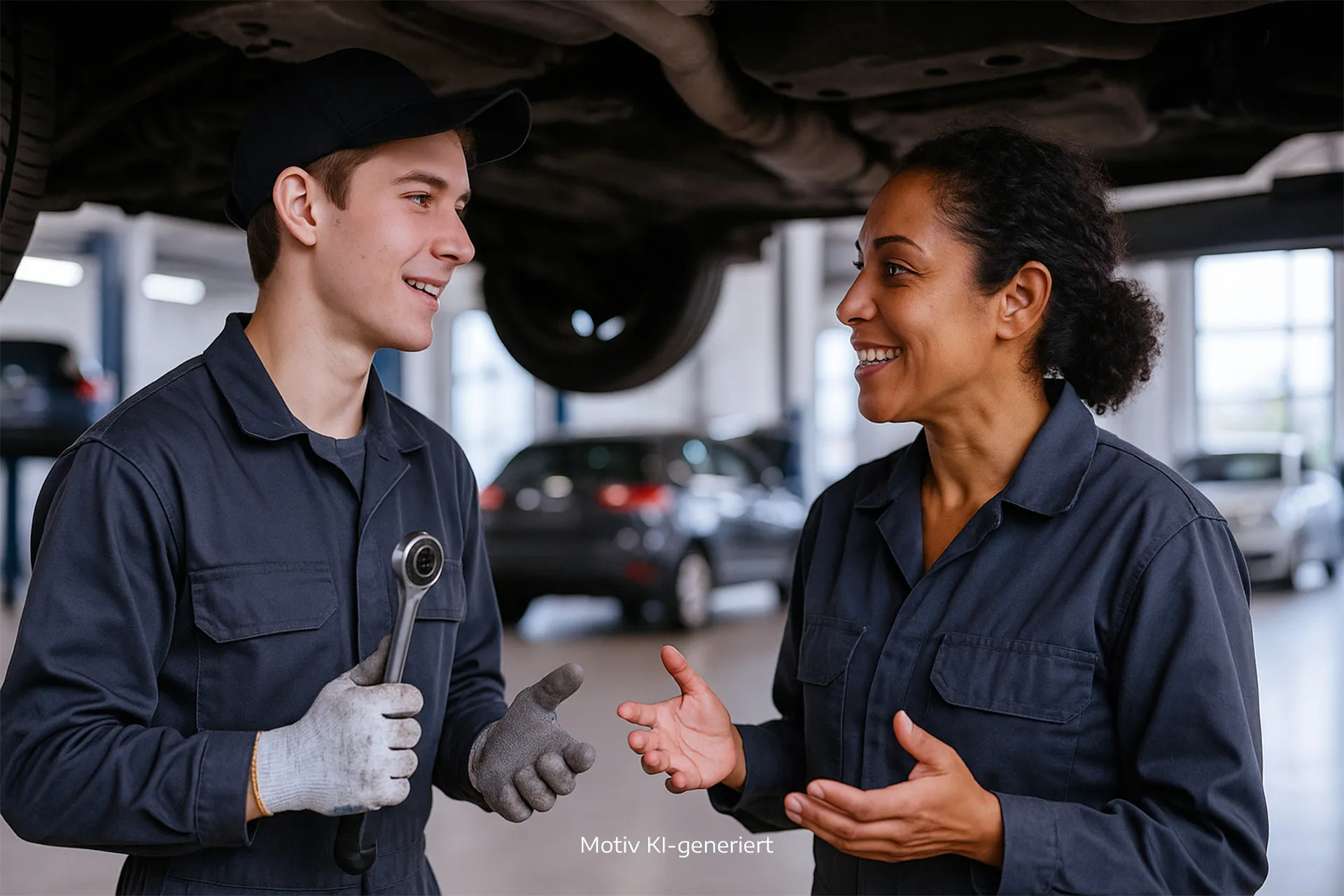 Moderne Architektur mit weißen Wänden und geometrischen Formen, passend für die innovative Automobilindustrie von Stellantis.