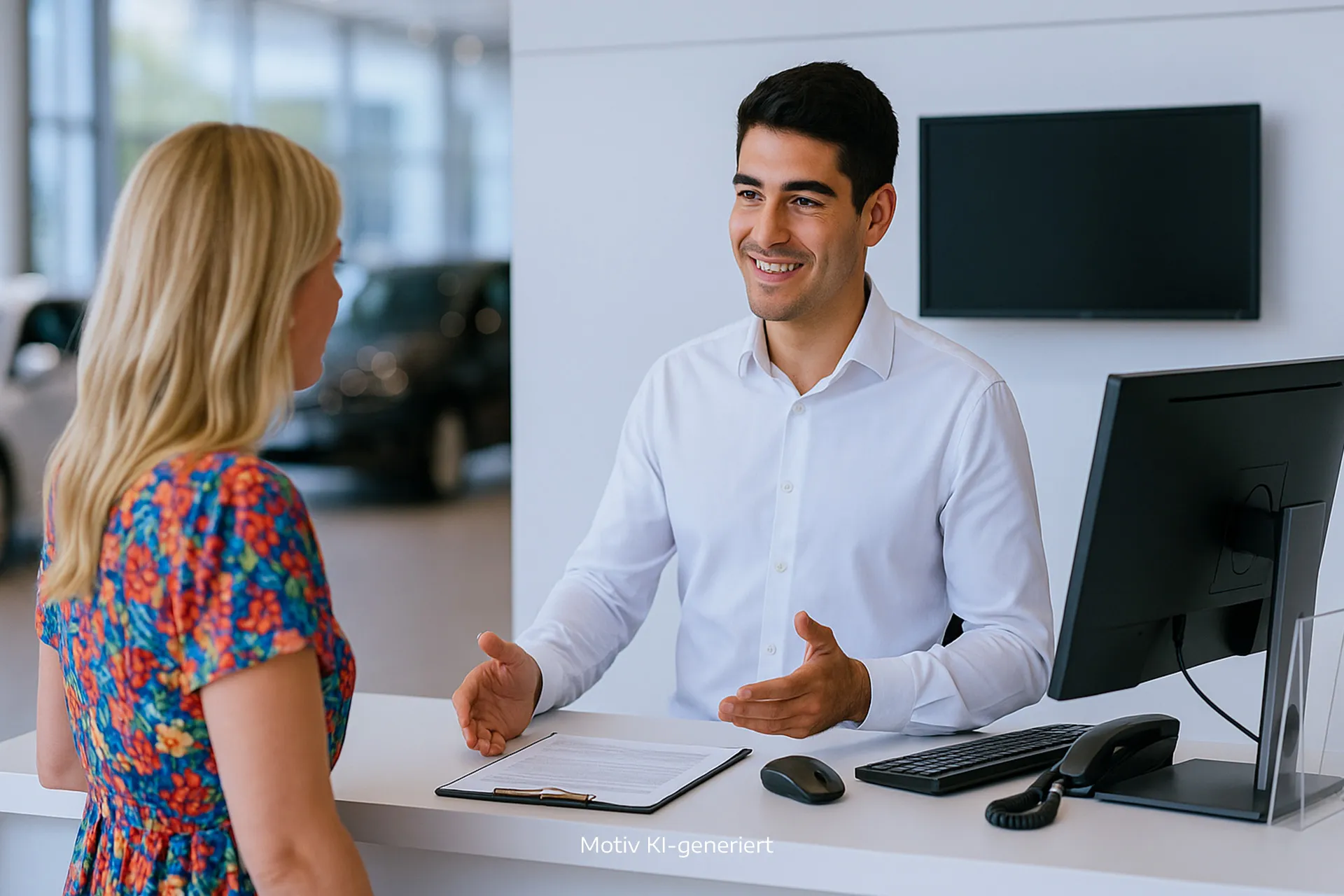 Moderne Architektur mit weißen Wänden und geometrischen Formen, passend für die innovative Automobilindustrie von Stellantis.