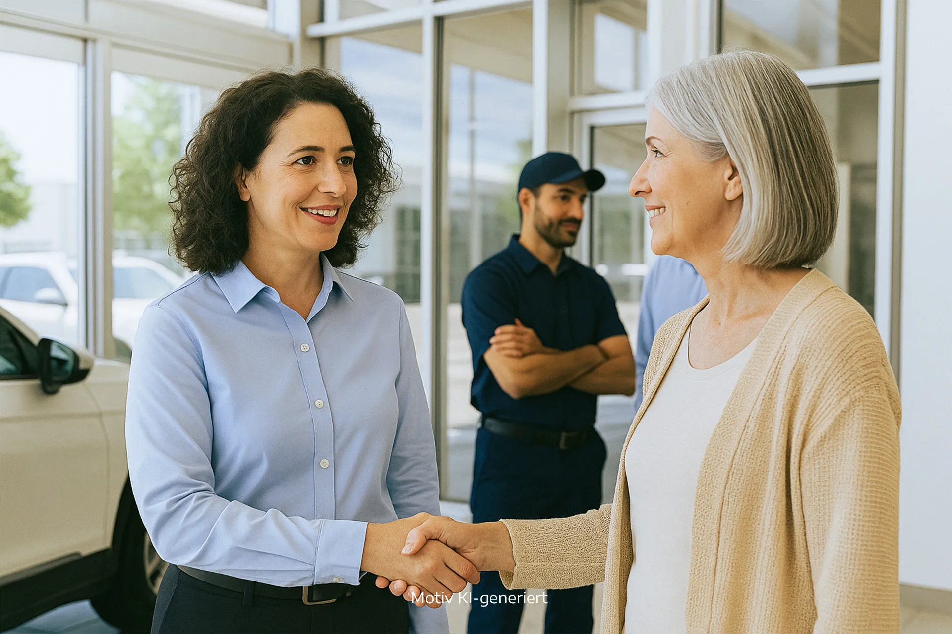 Moderne Architektur mit weißen Wänden und geometrischen Formen, passend für die innovative Automobilindustrie von Stellantis.