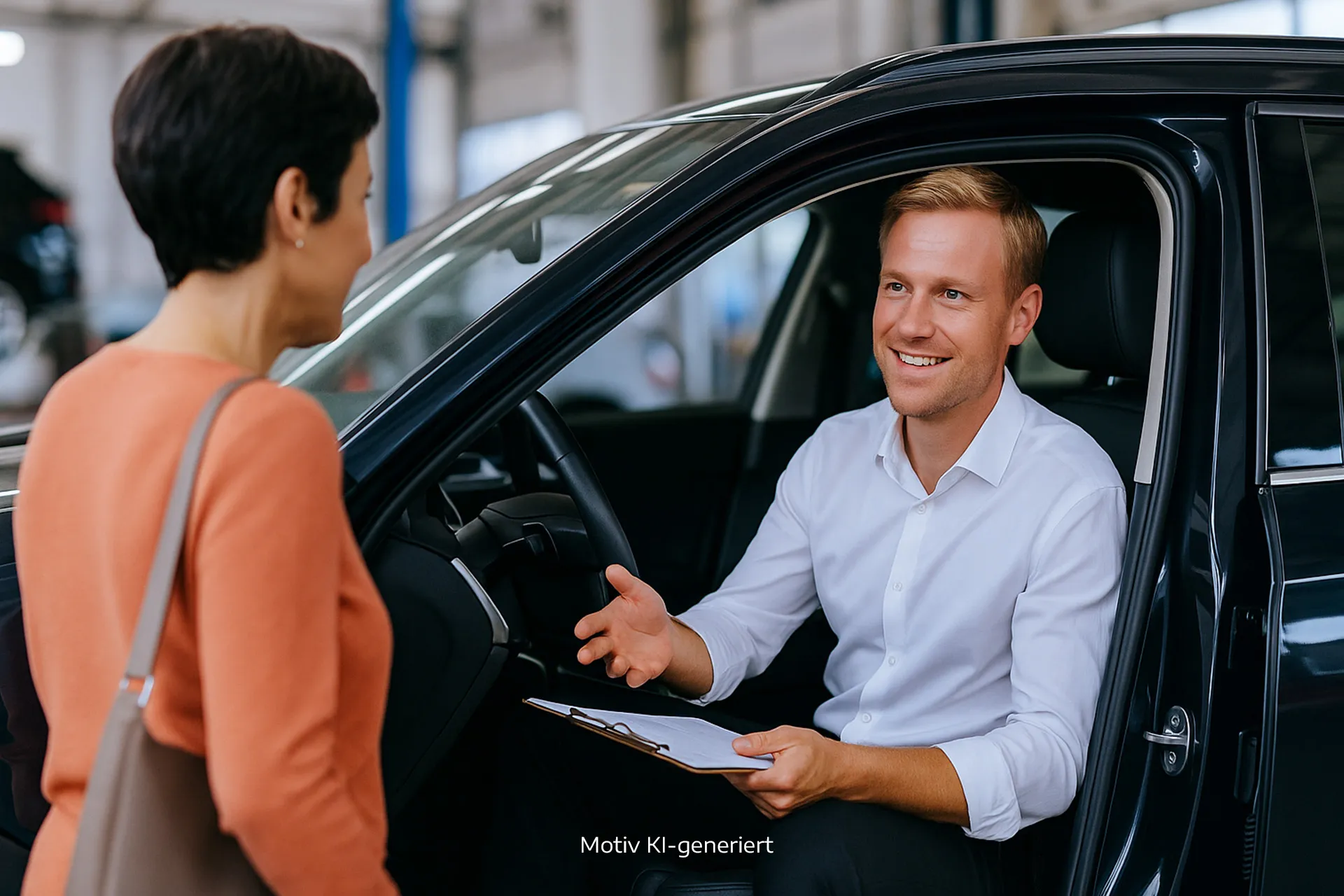 Moderne Architektur mit weißen Wänden und geometrischen Formen, passend für die innovative Automobilindustrie von Stellantis.
