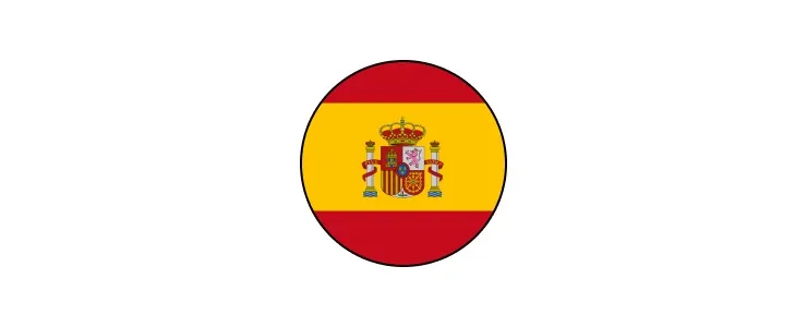 Eine runde Flagge Spaniens mit gelbem und rotem Streifen auf der Karriere-Website von Storch-Ciret Business Services GmbH.
