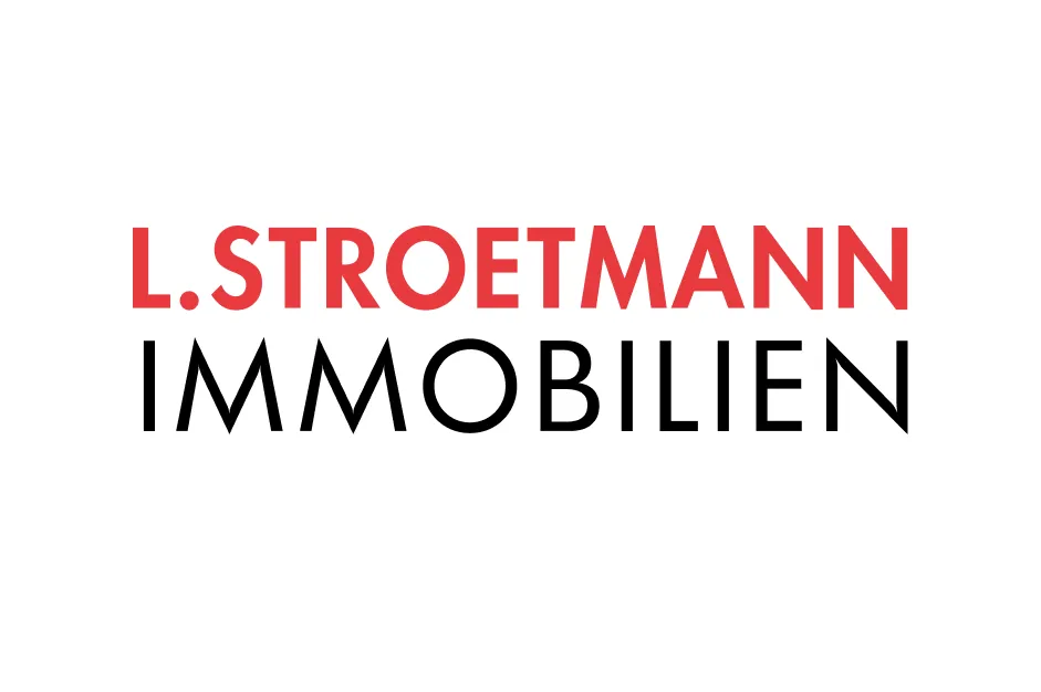 Logo mit dem Schriftzug "L. Stroetmann Immobilien" in Rot und Schwarz auf weißem Hintergrund.