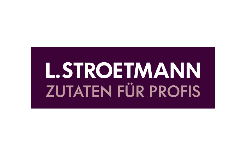 Lila Logo mit weißer Schrift „L. Stroetmann Zutaten für Profis“ – Dein Partner für Lebensmittelberufe.