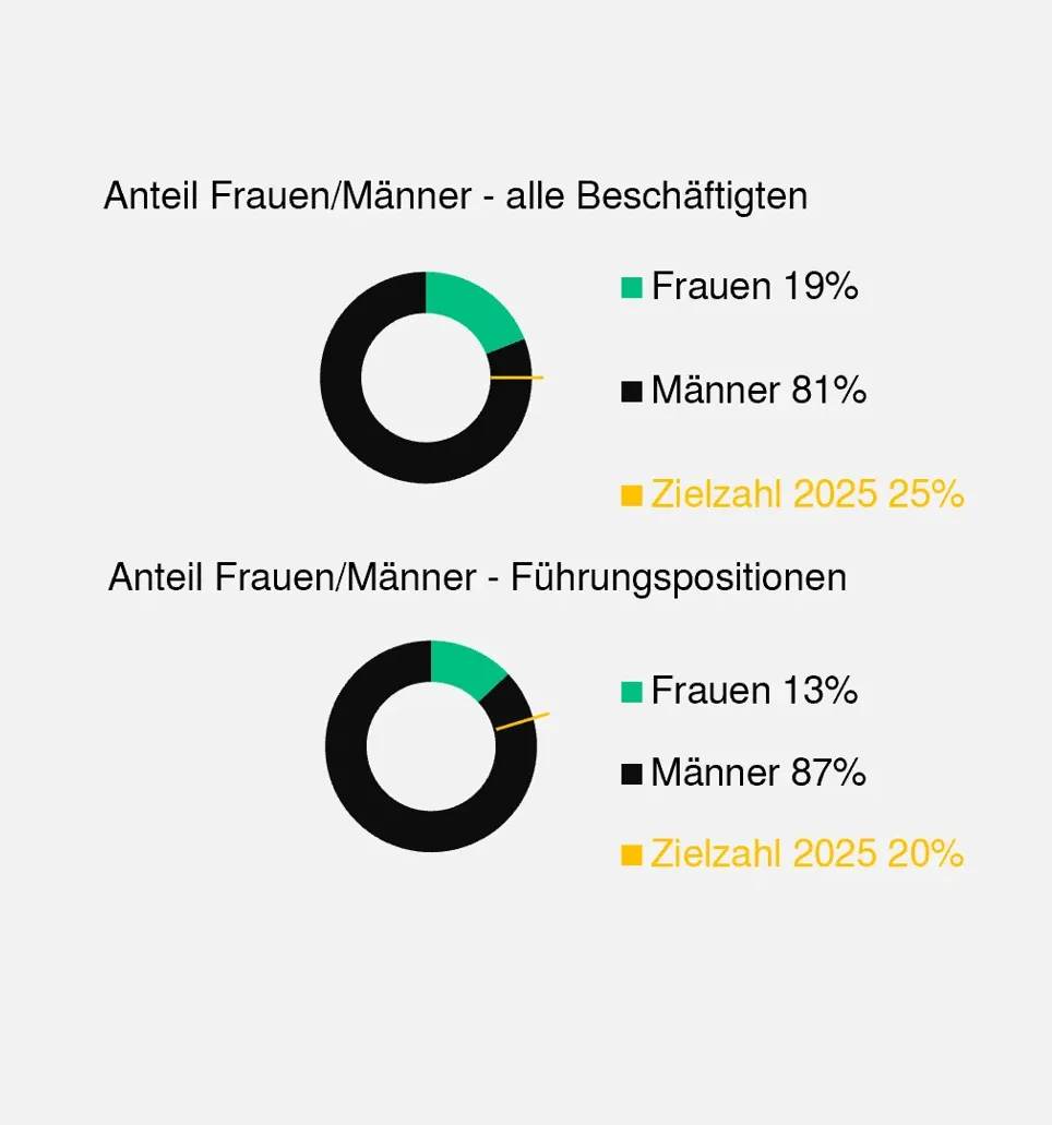 Graphik zum Männer und Frauenanteil