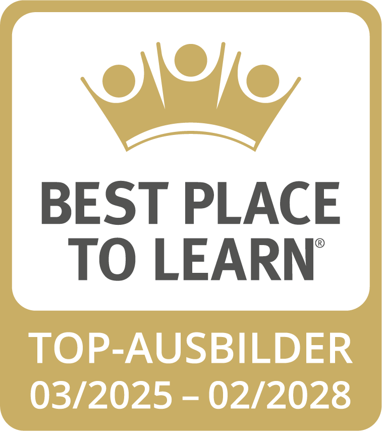 Wir sind extern für unsere sehr gute Ausbildungsqualität zertifiziert - als "Best Place to Learn"