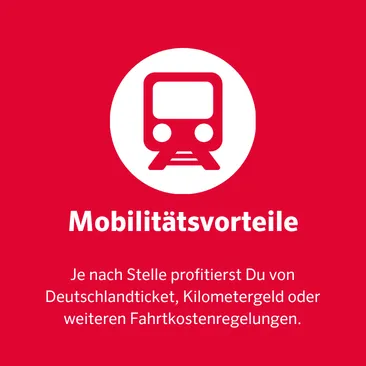 Ein stilisiertes Zug-Symbol mit dem Text „Mobilitätsvorteile“ und Infos zu Fahrtkostenzuschüssen bei Vitanas für Dich.