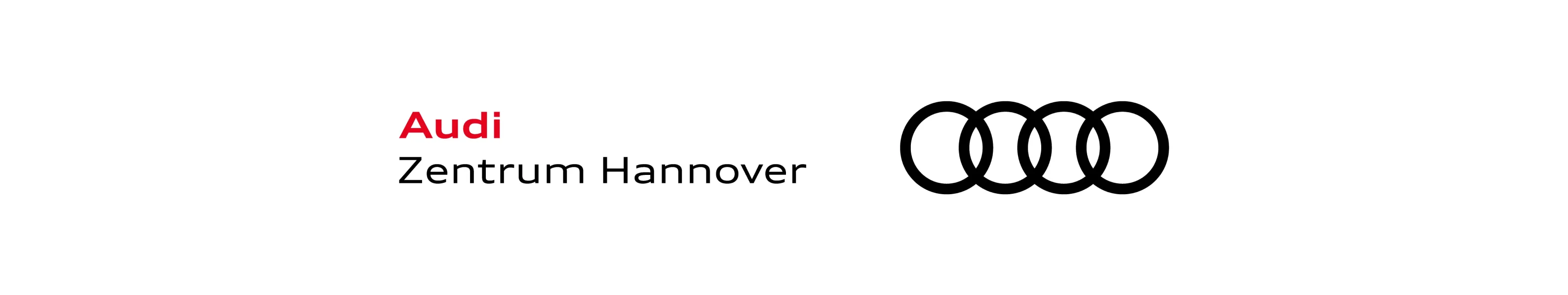 Logo des Audi Zentrums Hannover mit Audi-Ringen, für eine Karriere bei Volkswagen Retail im Automobilbereich.